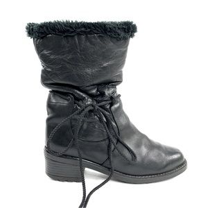 Grand Canadian Women Size 8 Black Leather Boot Winter Shoe Water Slip Resistant